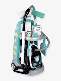 Chariot De Ménage Avec Aspirateur - SMOBY Bleu - Smoby