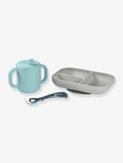 Coffret D’apprentissage 3 Pièces BEABA En Silicone Rose - Beaba -Premier âge Boutieque coffret dapprentissage 3 pieces beaba en silicone 3