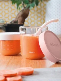 Coffret De 2 Pots De Conservation En Verre BEABA Airy Green/ Light Mist - Beaba -Premier âge Boutieque coffret de 2 pots de conservation en verre beaba 1