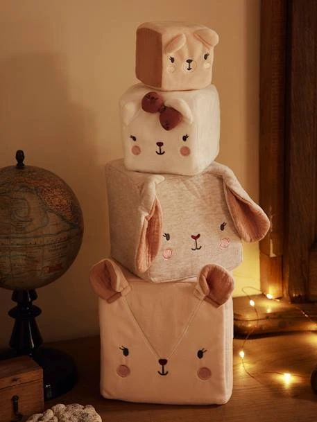 Cubes En Tissu GRENIER Beige - Vertbaudet 3 Cubes En Tissu GRENIER Beige - Vertbaudet