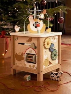 Grand Cube D'activités En Bois FSC® Tanzanie - Vertbaudet -Premier âge Boutieque grand cube dactivites en bois fsc 1