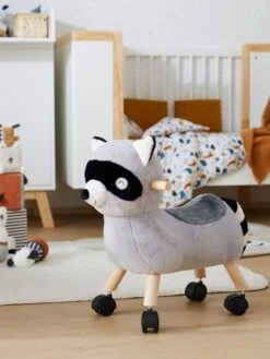 Raton Laveur Masqué à Roulettes En Peluche Et Bois FSC® Multicolore - Vertbaudet -Premier âge Boutieque raton laveur masque a roulettes en peluche et bois fsc 2