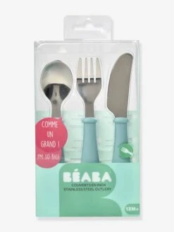 Set 3 Couverts D'apprentissage Inox BEABA Airy Green - Beaba -Premier âge Boutieque set 3 couverts dapprentissage inox beaba 1