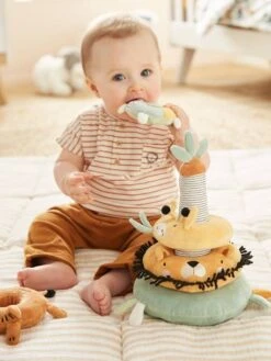 Tour à Empiler En Tissu TANZANIE Multicolore - Vertbaudet -Premier âge Boutieque tour a empiler en tissu tanzanie 2